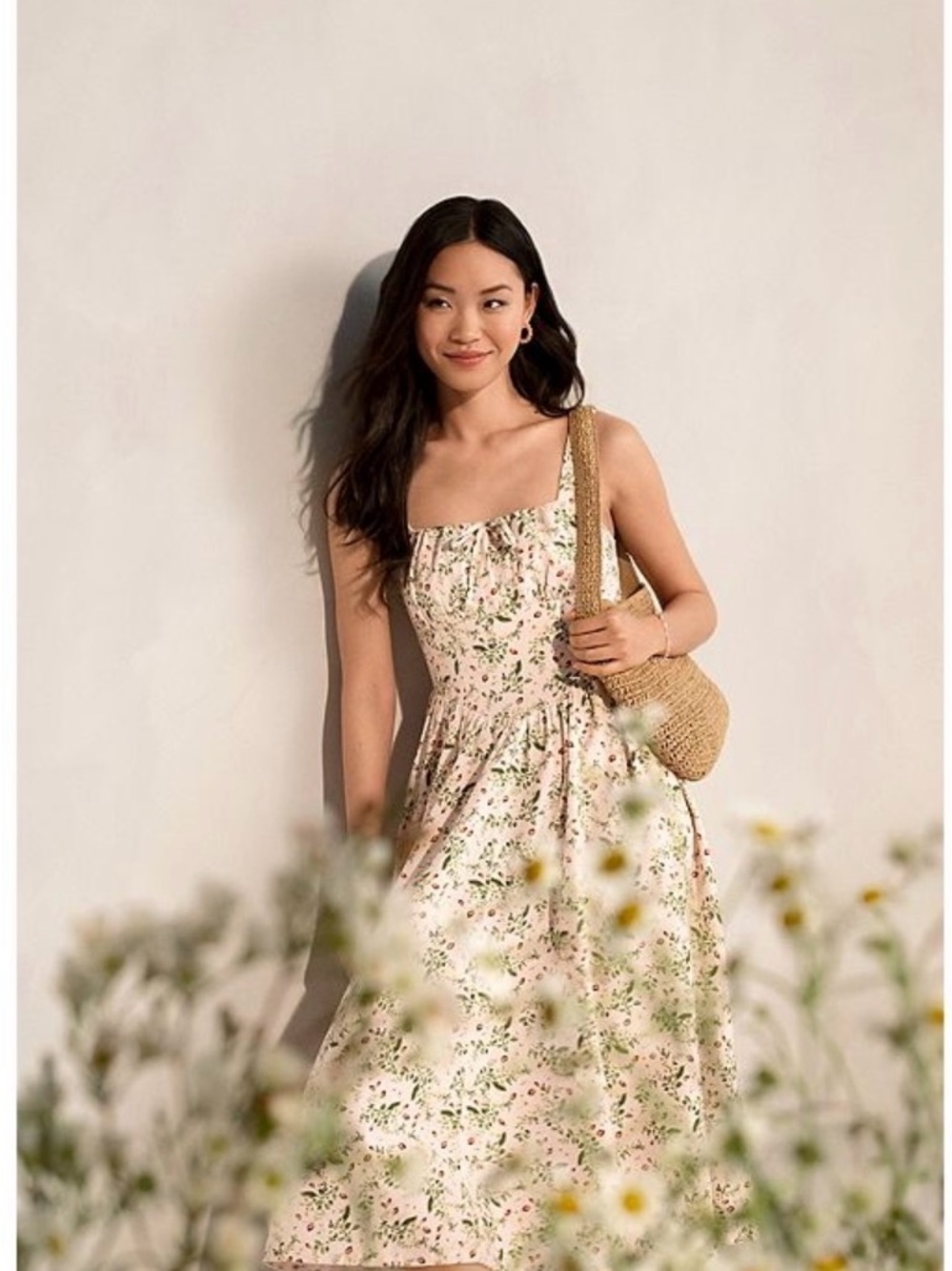 Lauren Conrad Pink Floral Square-Neck Midi Dress - Picture 5 of 7